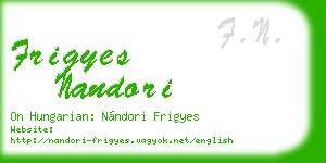 frigyes nandori business card
