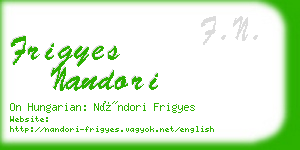 frigyes nandori business card